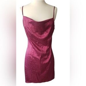 Leopard Burgundy/deep wine color Slip Dress
